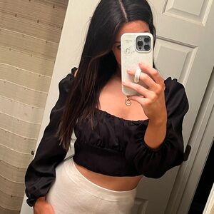 Black Cropped Top